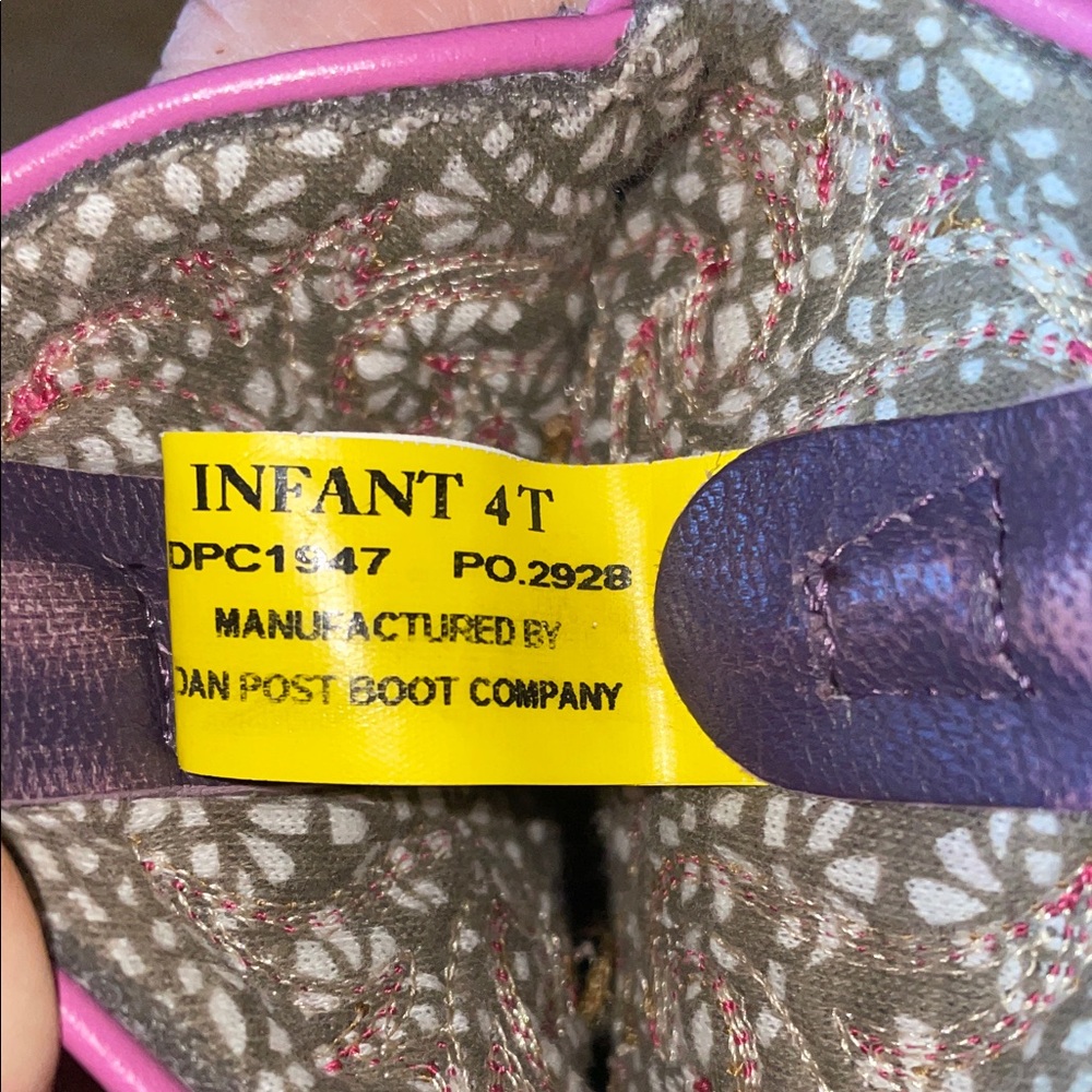 Dan Post Kids Boots in Brown and Pink, size 4T - Picture 2 of 6